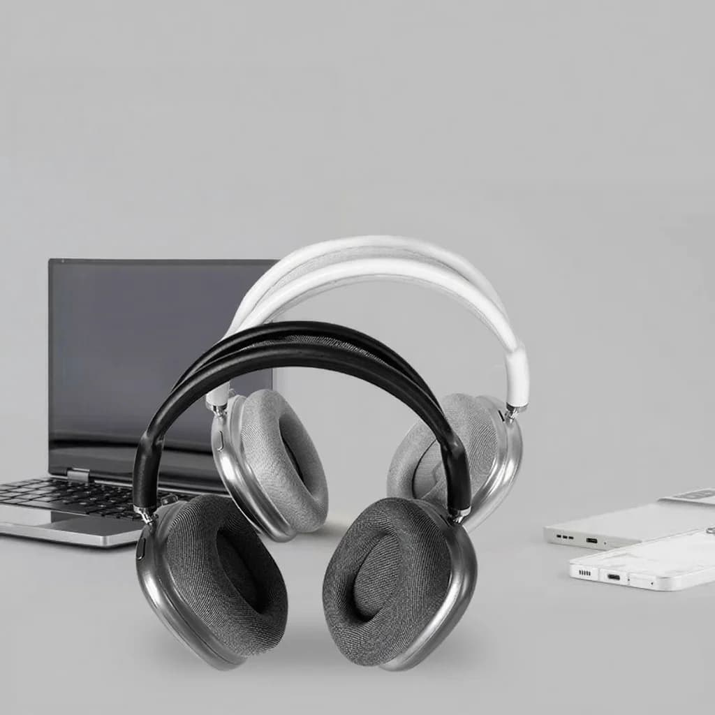 Cuffie Wireless Over-Ear con Padiglioni Magnetici e Archetto in Rete