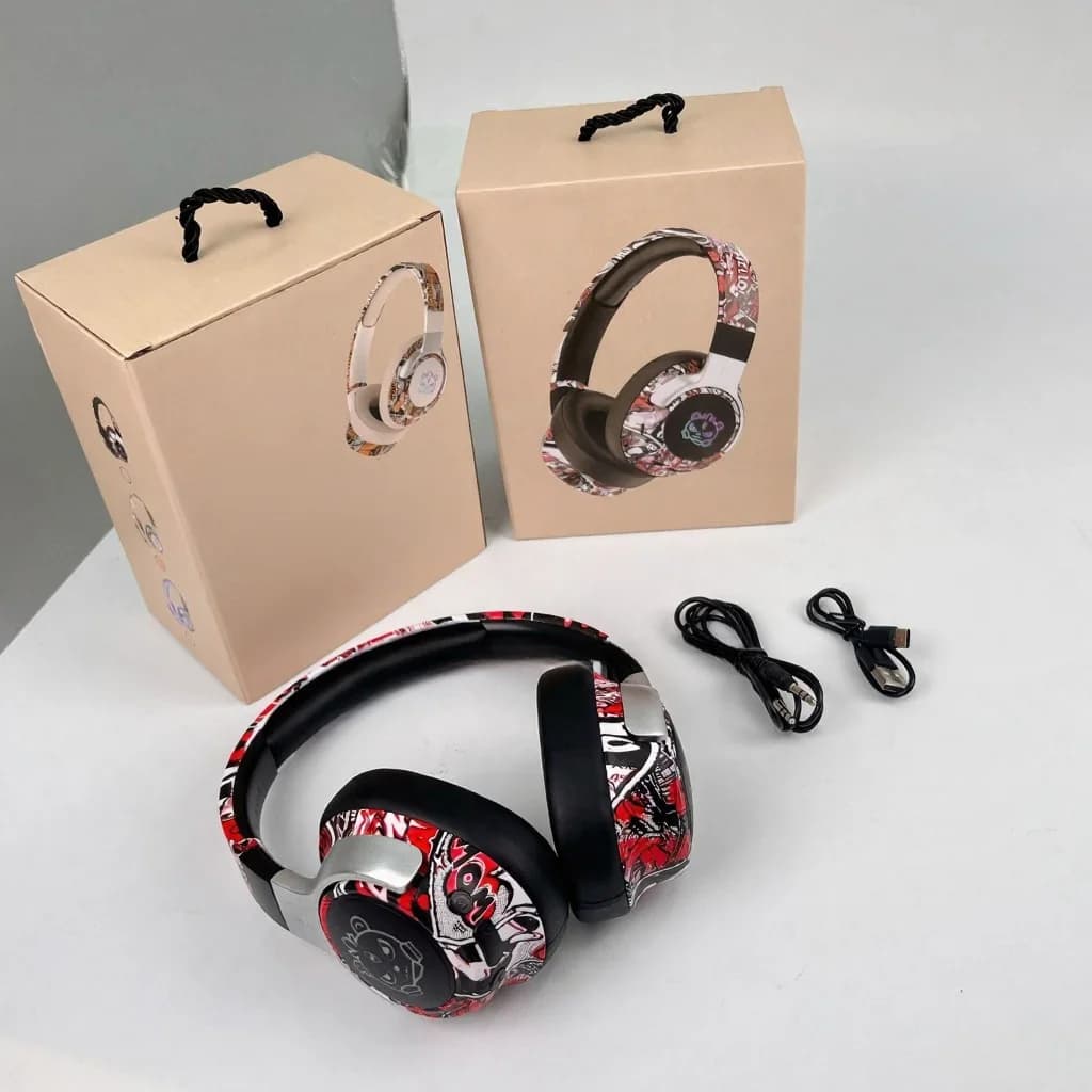 Cuffie Bluetooth Over-Ear Graffiti con Luci RGB e Microfono