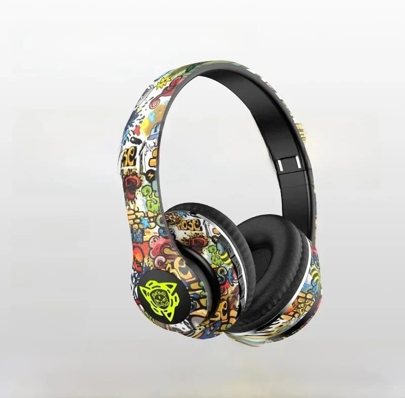 Cuffie Wireless Over-Ear Graffiti con Radio FM e Slot TF