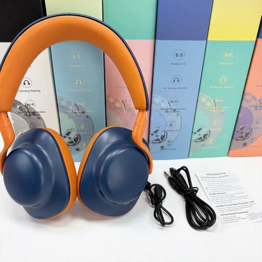 Cuffie Wireless Bluetooth Over-Ear con Radio FM e Ricarica Type-C