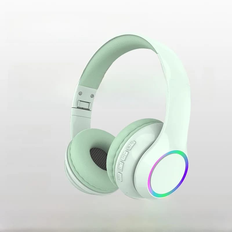 Cuffie Wireless Bluetooth Over-Ear con Luci LED e Microfono