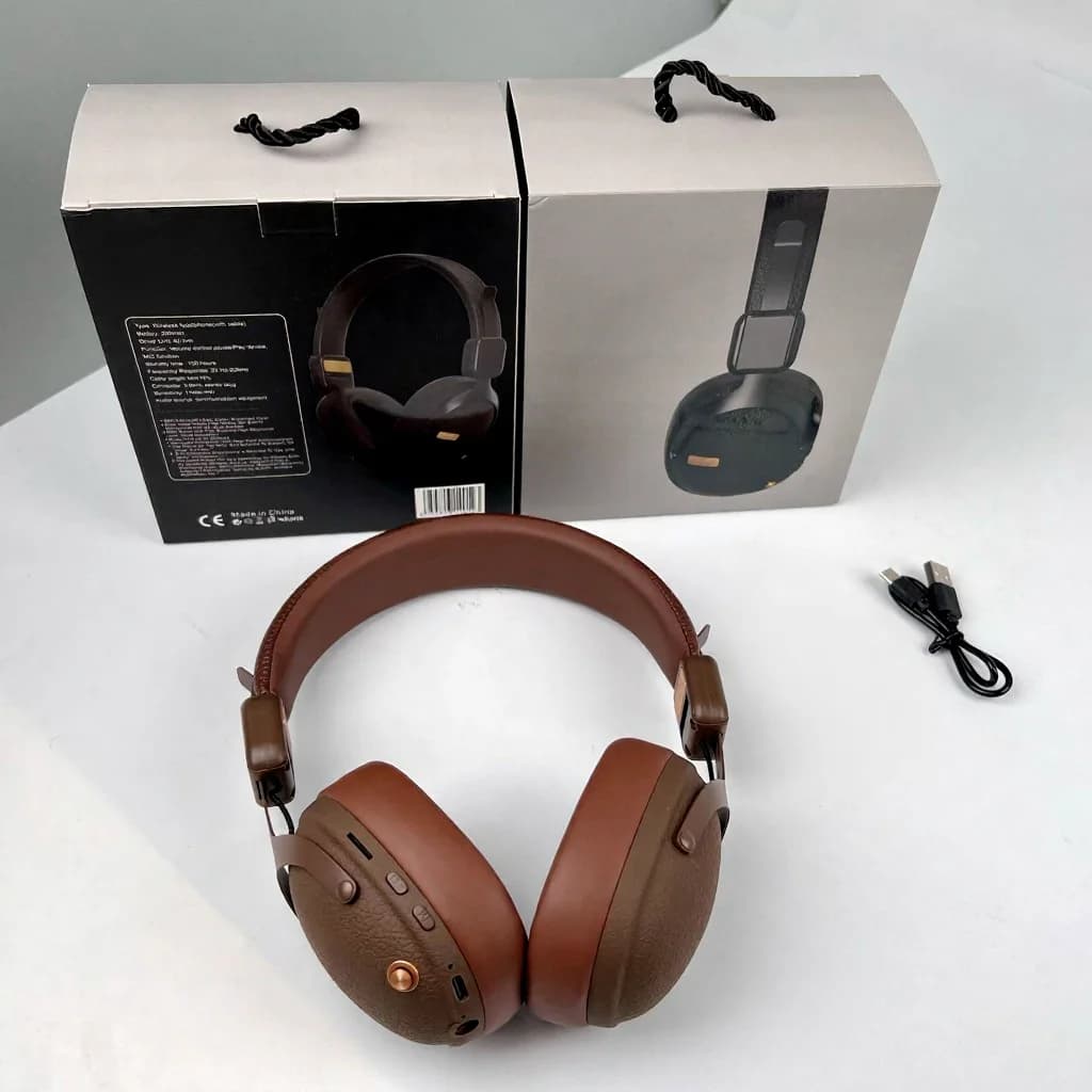 Cuffie Retro Wireless Over-Ear con Bluetooth 5.4 e Lunga Autonomia