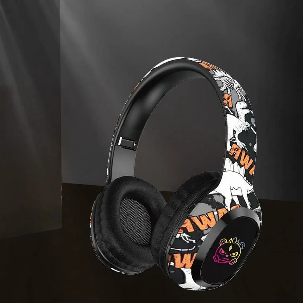 Cuffie Bluetooth Over-Ear con Radio FM e Luci LED