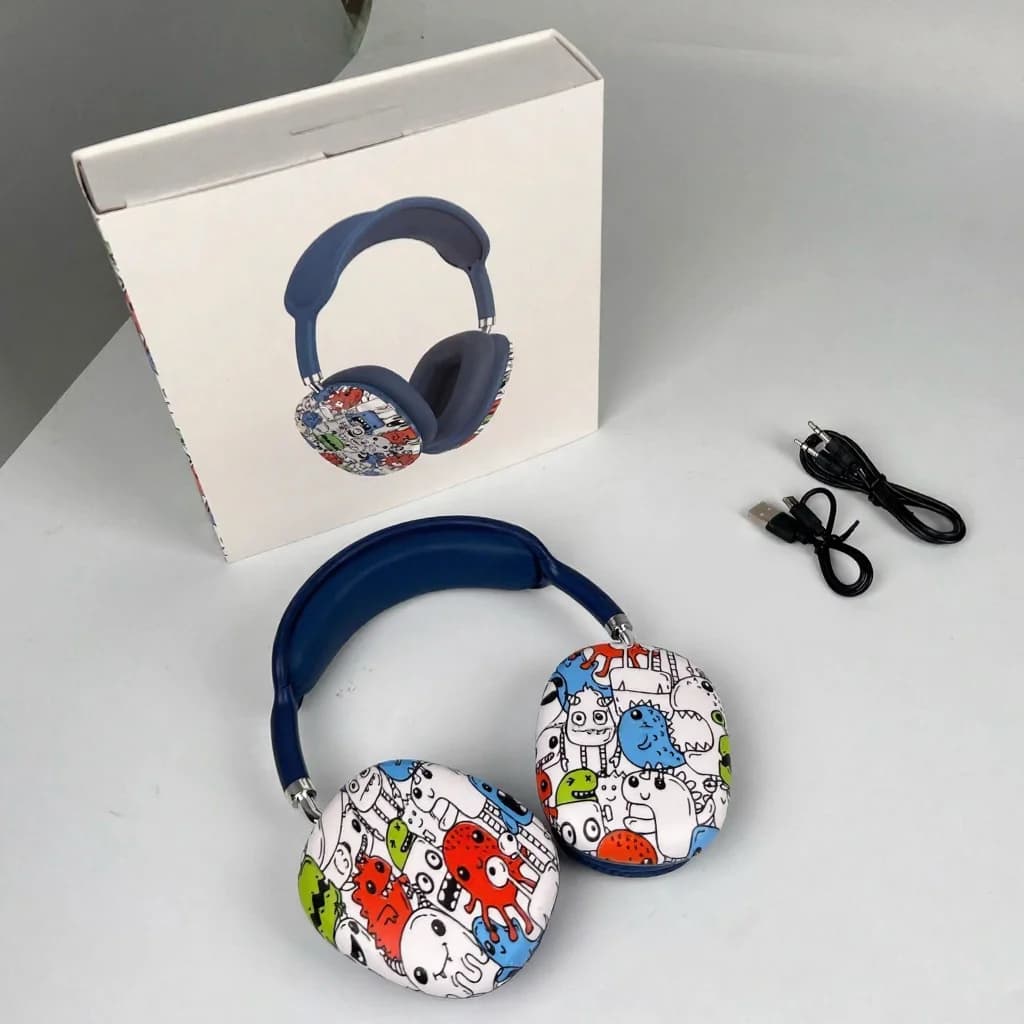 Cuffie Wireless Over-Ear Graffiti con Scheda TF e AUX