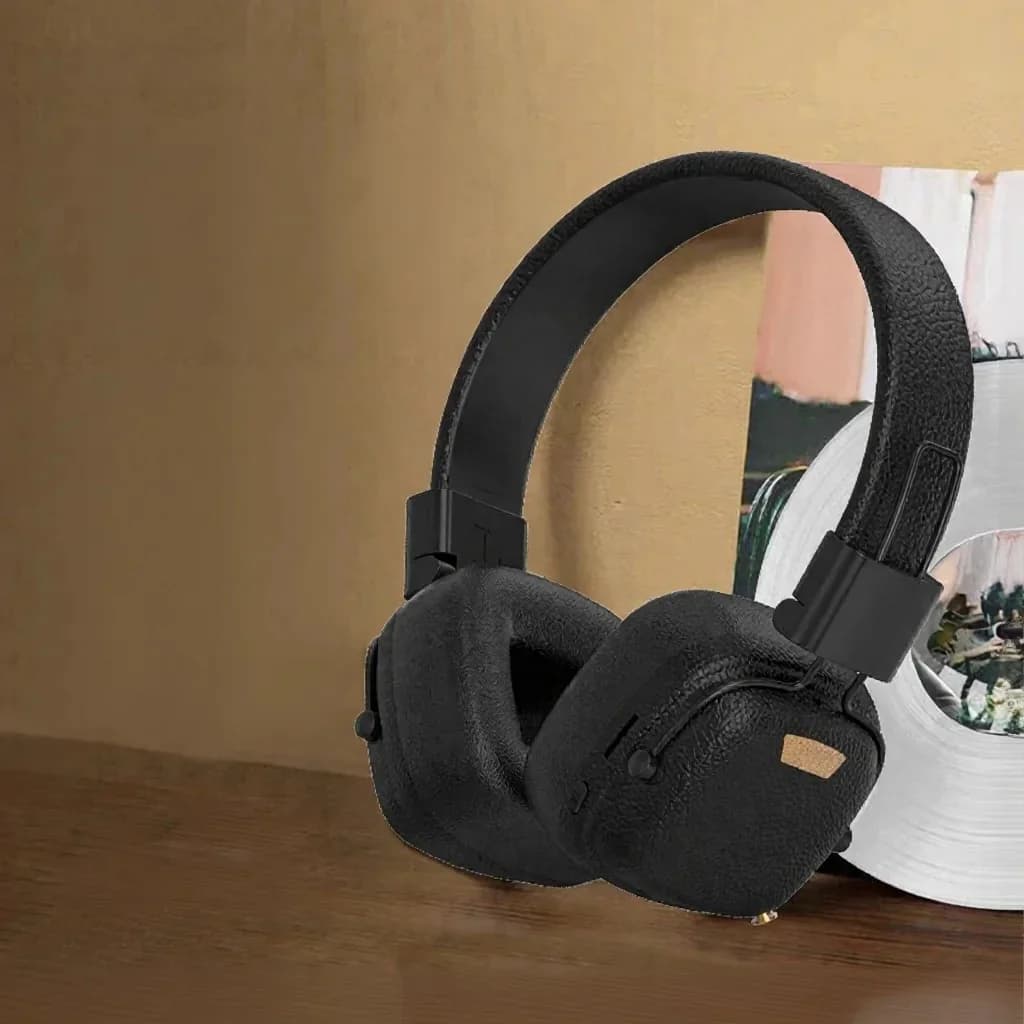 Cuffie Retro Over-Ear Bluetooth con Modalità EQ e Design Pieghevole