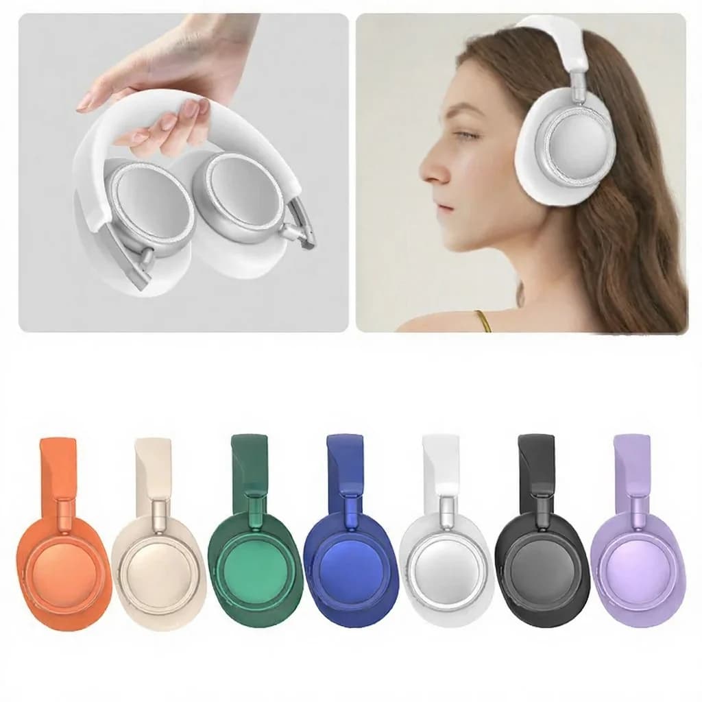 Cuffie Wireless Bluetooth Over-Ear con Bassi Profondi e Ricarica Type-C