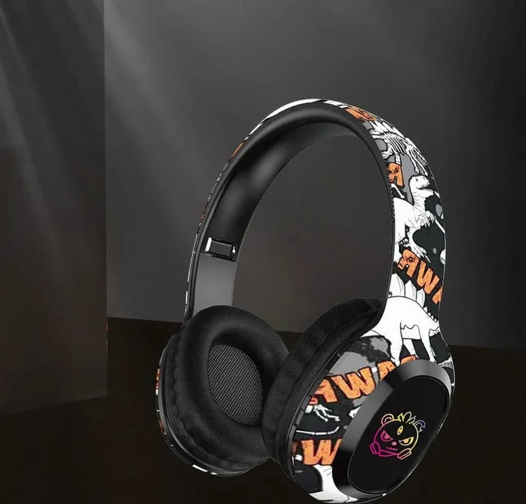 Cuffie Bluetooth Over-Ear con Radio FM e Luci LED