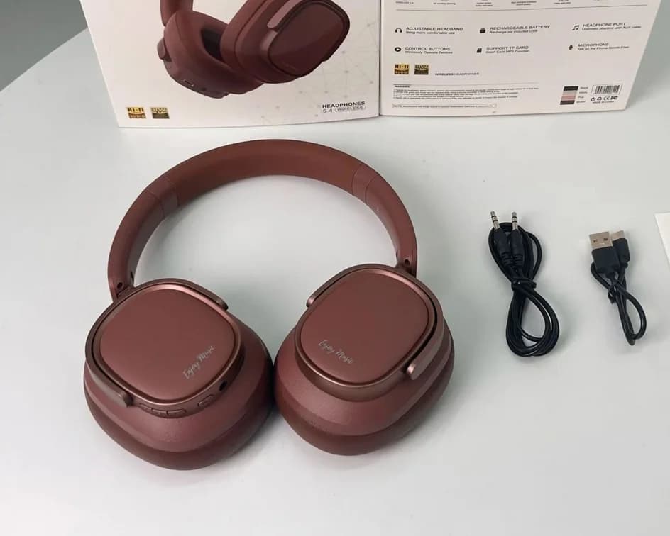 Cuffie Wireless Over-Ear Retro con Cancellazione Attiva del Rumore