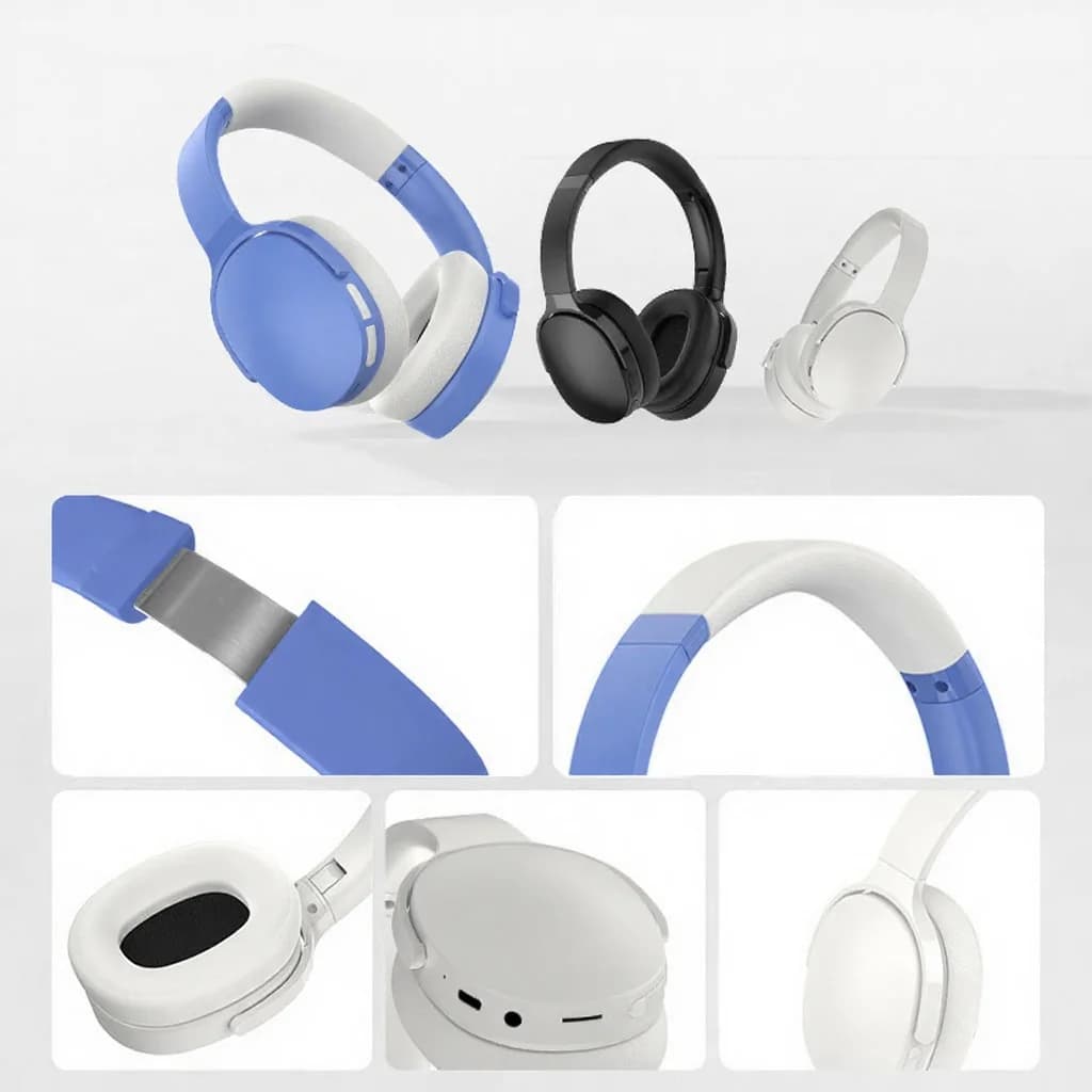Cuffie Bluetooth Over-Ear con FM, Scheda TF, Modalità EQ e Microfono