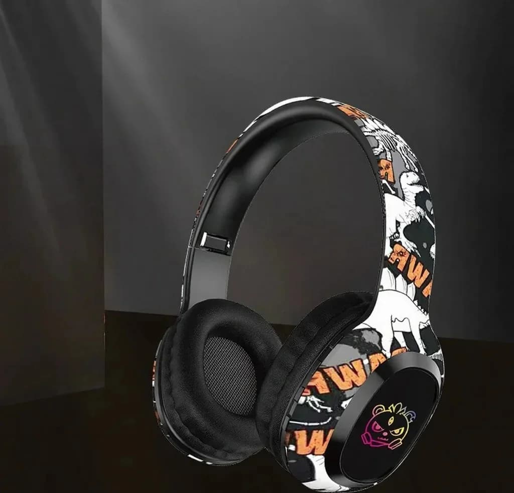 Cuffie Bluetooth Over-Ear con Radio FM e Luci LED