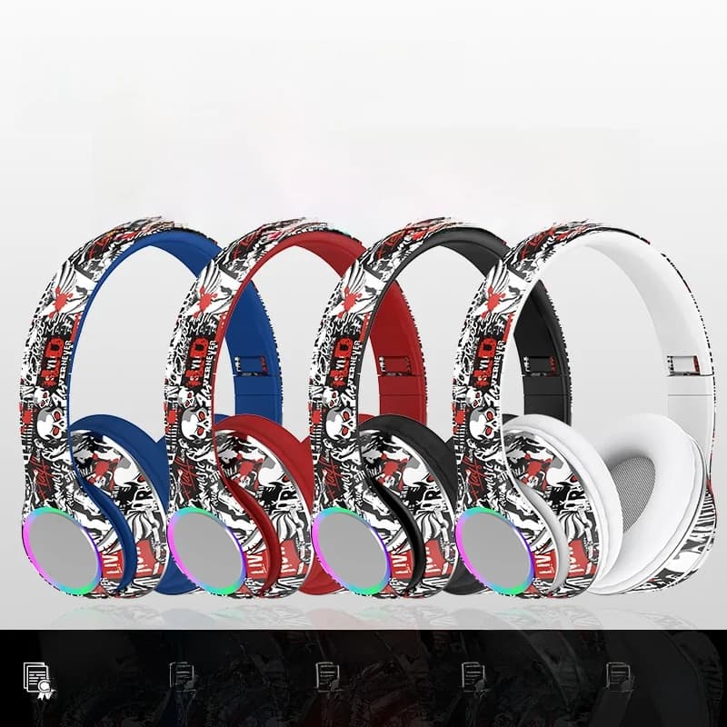 Cuffie Wireless Over-Ear con Radio FM, Slot TF e Design Pieghevole