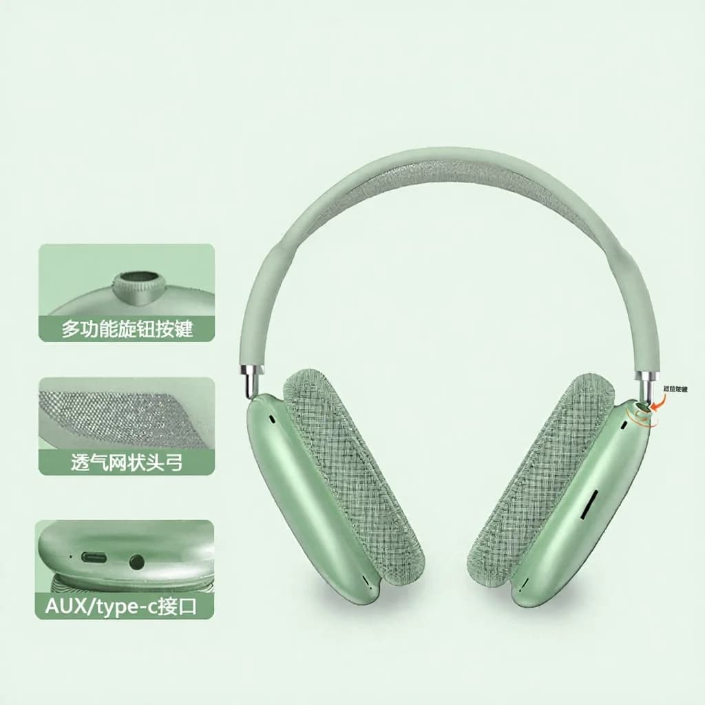 Cuffie Over-Ear Bluetooth 5.4 con Manopola Rotante e Radio FM