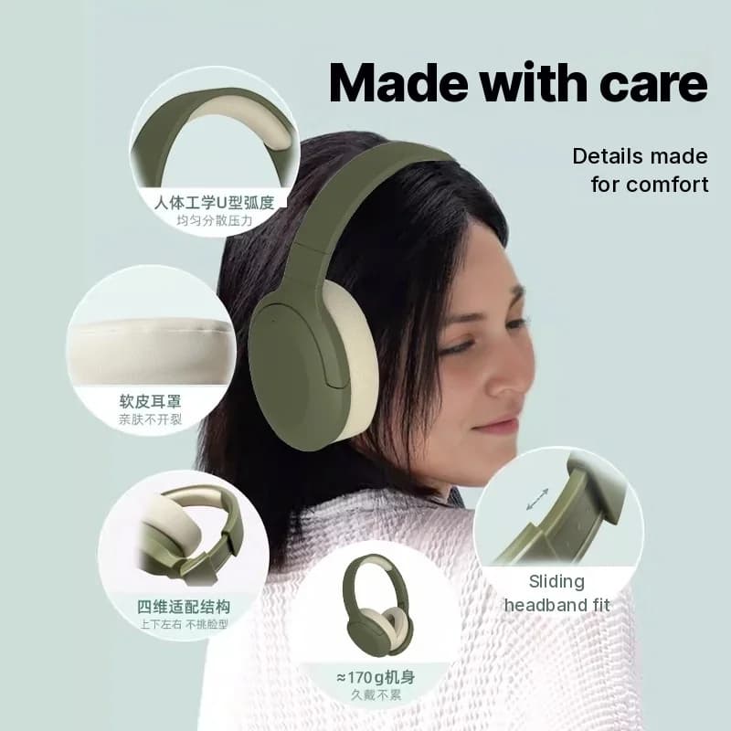 Cuffie Wireless Bluetooth Over-Ear con Radio FM e Lunga Autonomia