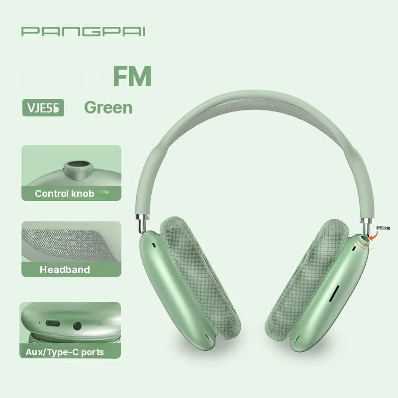 Cuffie Over-Ear Bluetooth 5.4 con Manopola Rotante e Radio FM
