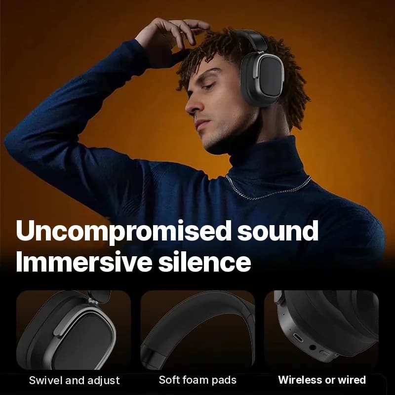 Cuffie Wireless Over-Ear con Cancellazione Attiva del Rumore e 35H di Batteria