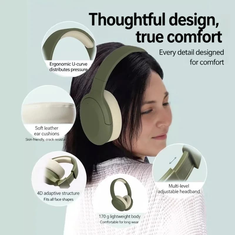 Cuffie Wireless Bluetooth Over-Ear con Radio FM e Lunga Autonomia