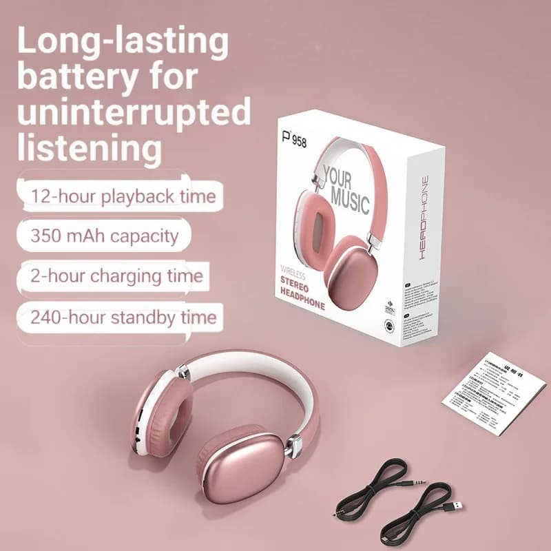 Cuffie Wireless Over-Ear con Radio FM e Slot per Scheda TF