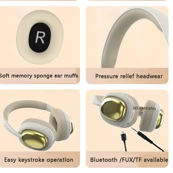 Cuffie Wireless Over-Ear con Bluetooth 5.3 e Lunga Autonomia
