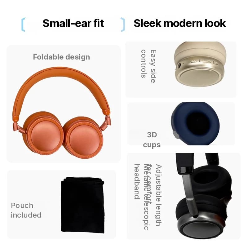 Cuffie Wireless Over-Ear con Cancellazione Attiva del Rumore e Batteria da 35H