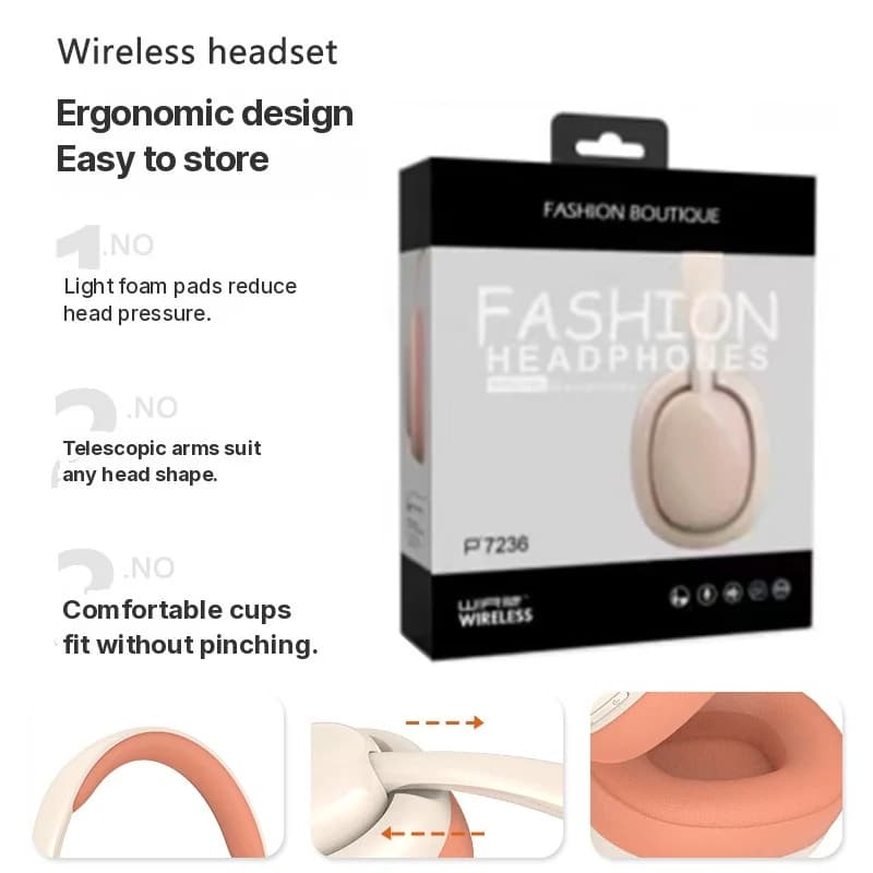 Cuffie Bluetooth Wireless Over-Ear con Radio FM e Slot TF