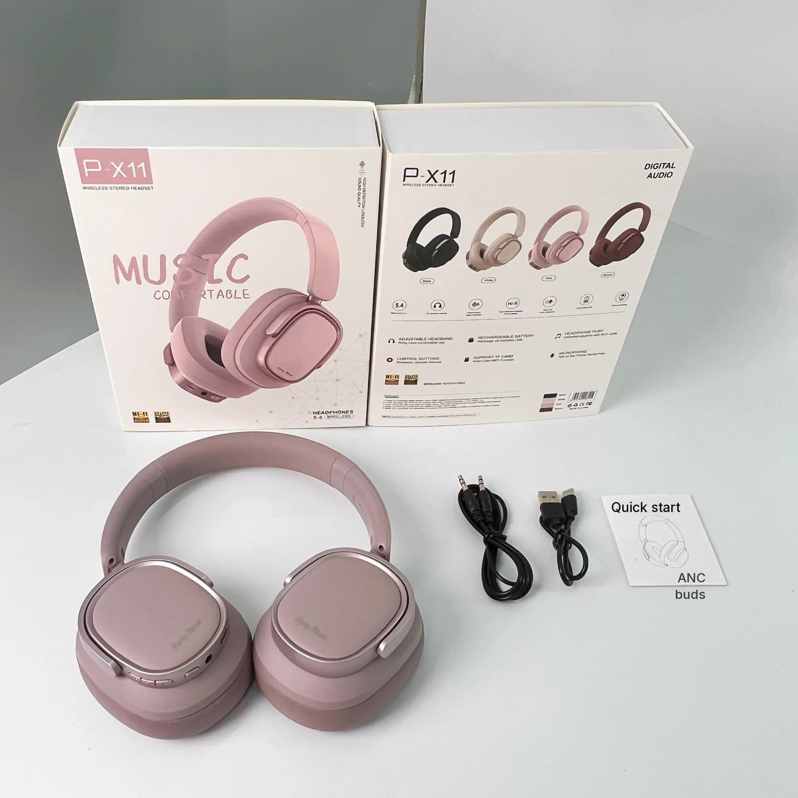 Cuffie Bluetooth Retro Over-Ear con Cancellazione Attiva del Rumore