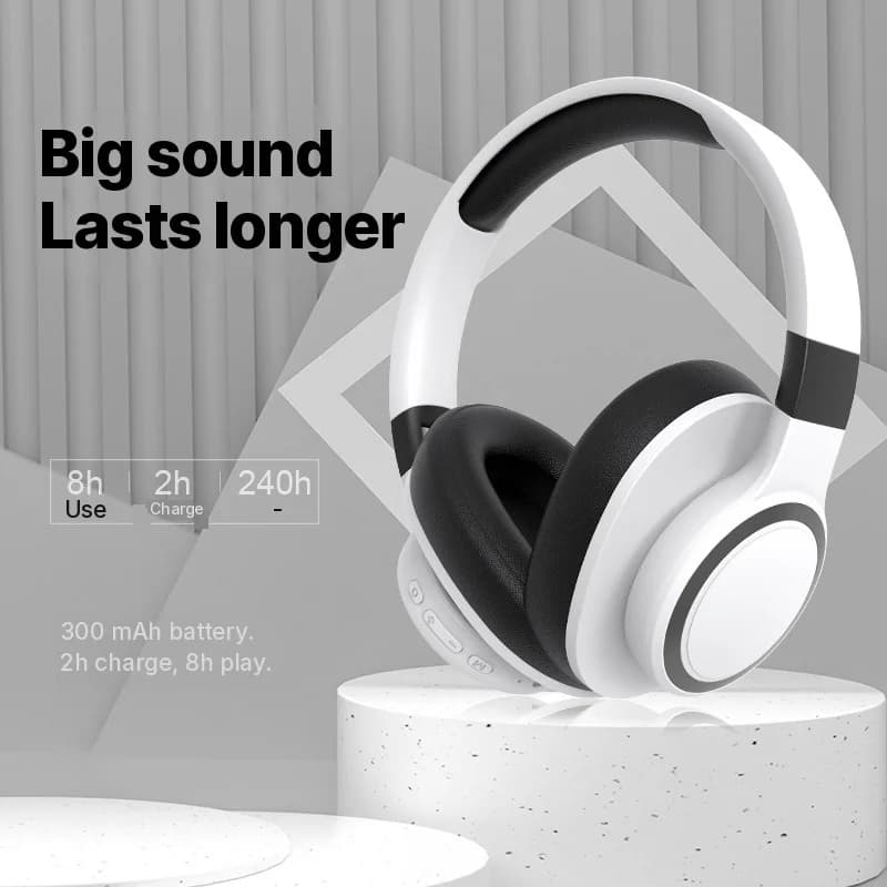 Cuffie Wireless Bluetooth Over-Ear con Radio FM e Slot TF
