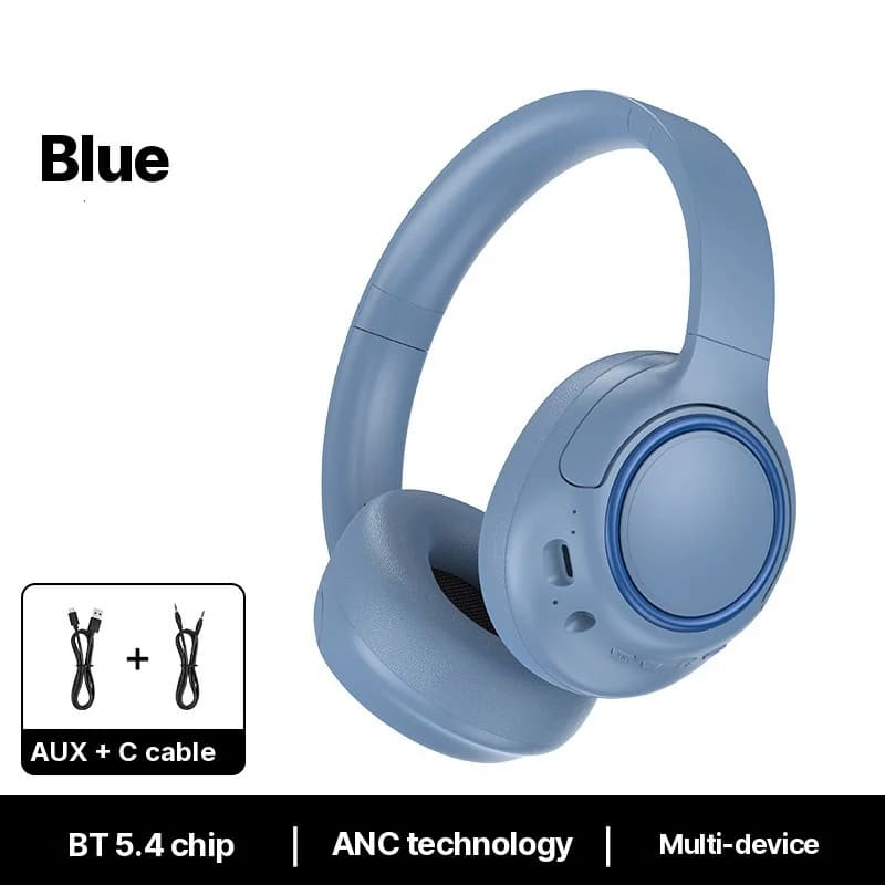 Cuffie Wireless con Cancellazione Attiva del Rumore, Mic e 35H di Batteria