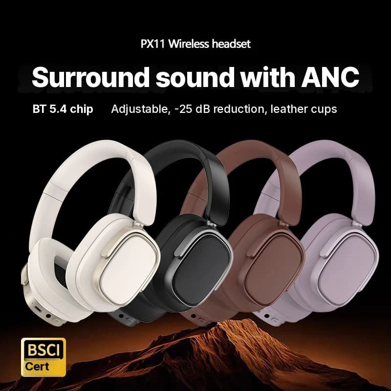 Cuffie Wireless Over-Ear con Cancellazione Attiva del Rumore e 35H di Batteria