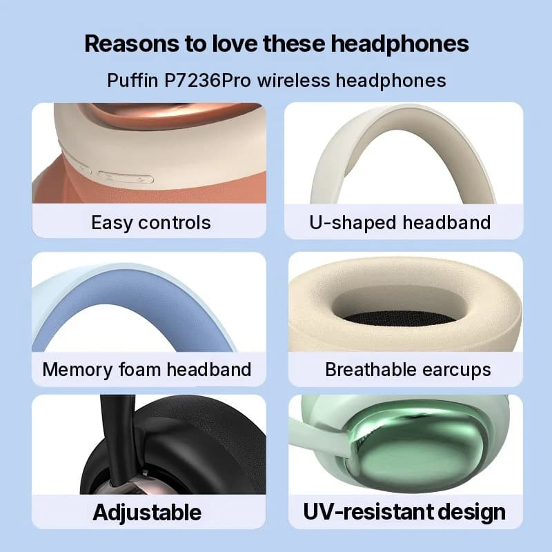 Cuffie Wireless Bluetooth Over-Ear con Microfono e Driver da 40mm