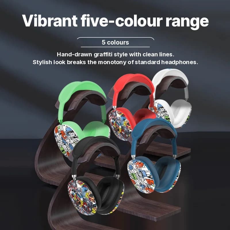 Cuffie Wireless Over-Ear Graffiti con Radio FM e Slot TF