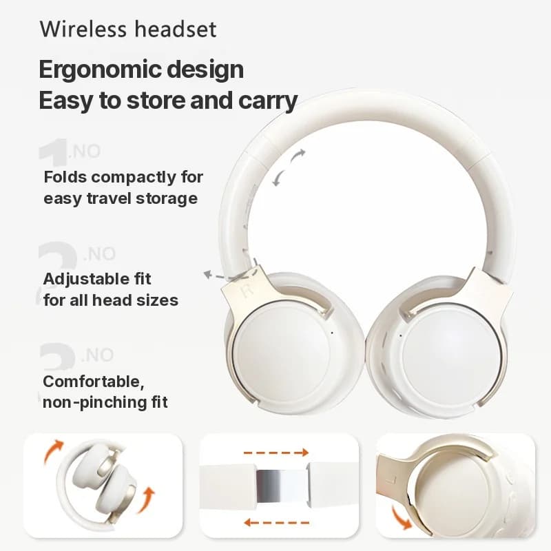Cuffie Bluetooth Wireless Over-Ear con Cancellazione Attiva del Rumore