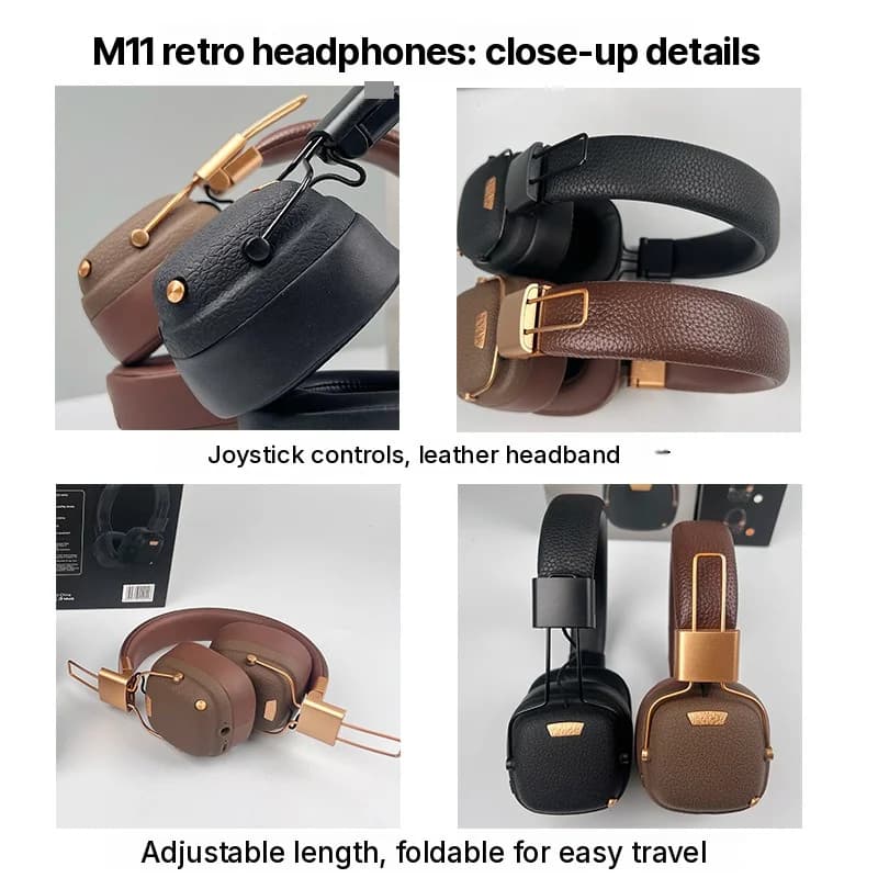 Cuffie Wireless Bluetooth Retro Over-Ear con Modalità Sonore EQ