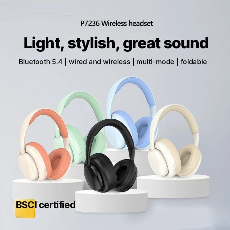 Cuffie Bluetooth Wireless Over-Ear con Radio FM e Slot TF