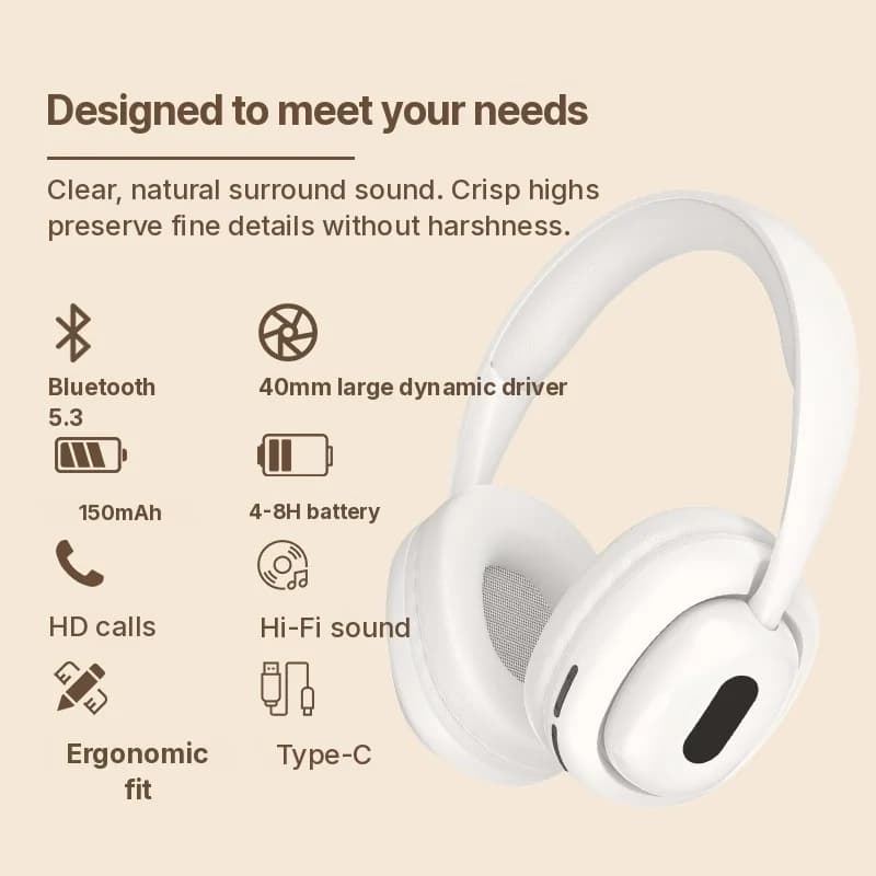 Cuffie Bluetooth Circumauricolari con Radio FM e Slot per Scheda TF