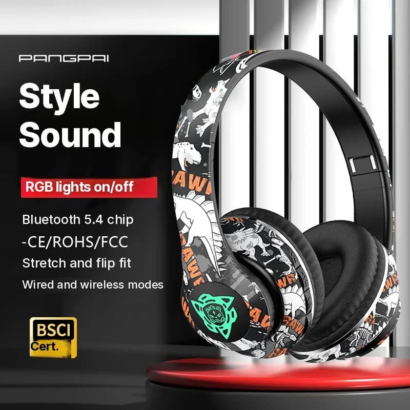 Cuffie Wireless Bluetooth Over-Ear con Mic, Driver da 40mm, Batteria 350mAh