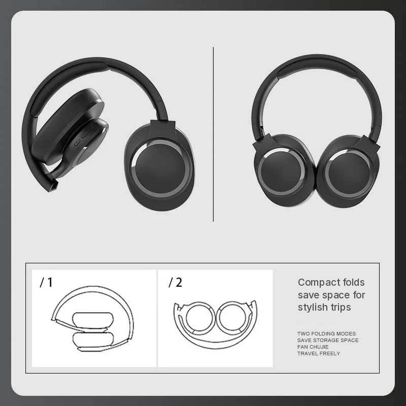 Cuffie Wireless Bluetooth Over-Ear con Radio FM e Slot TF