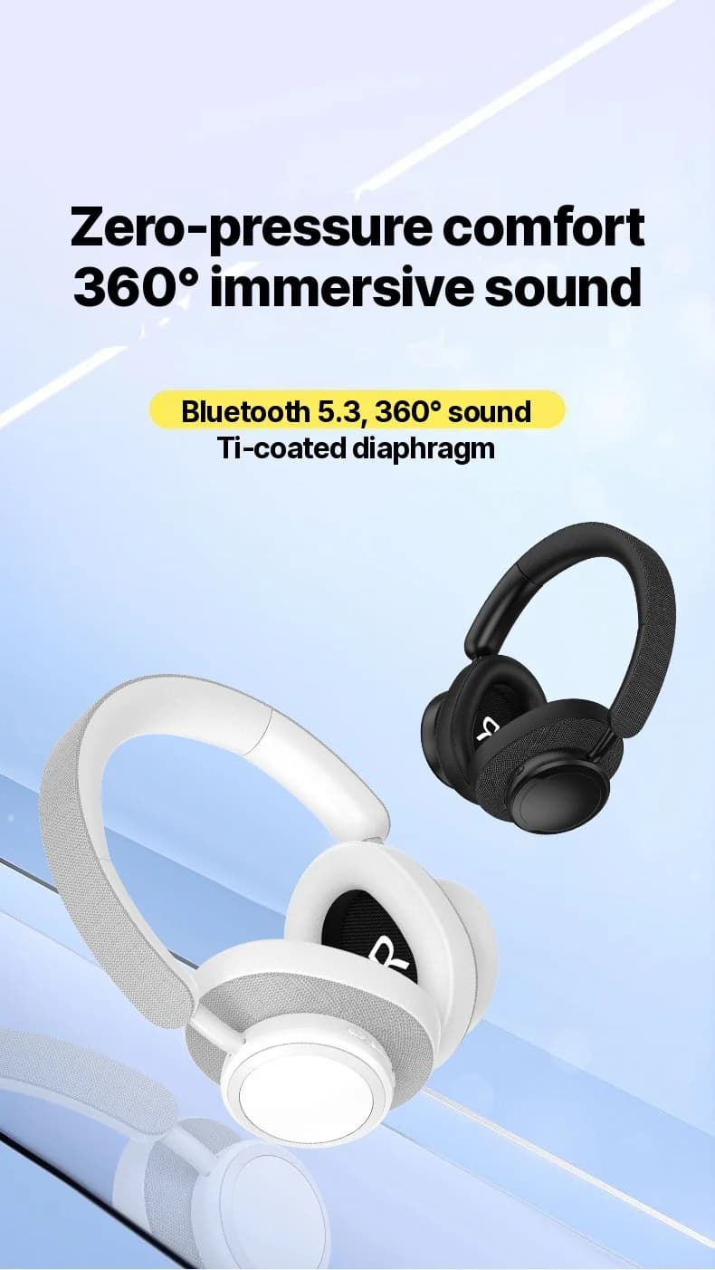 Cuffie Bluetooth Wireless Over-Ear con Finitura in Tessuto e Lunga Autonomia