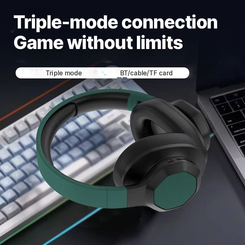 Cuffie Bluetooth Over-Ear con Radio FM e Slot TF