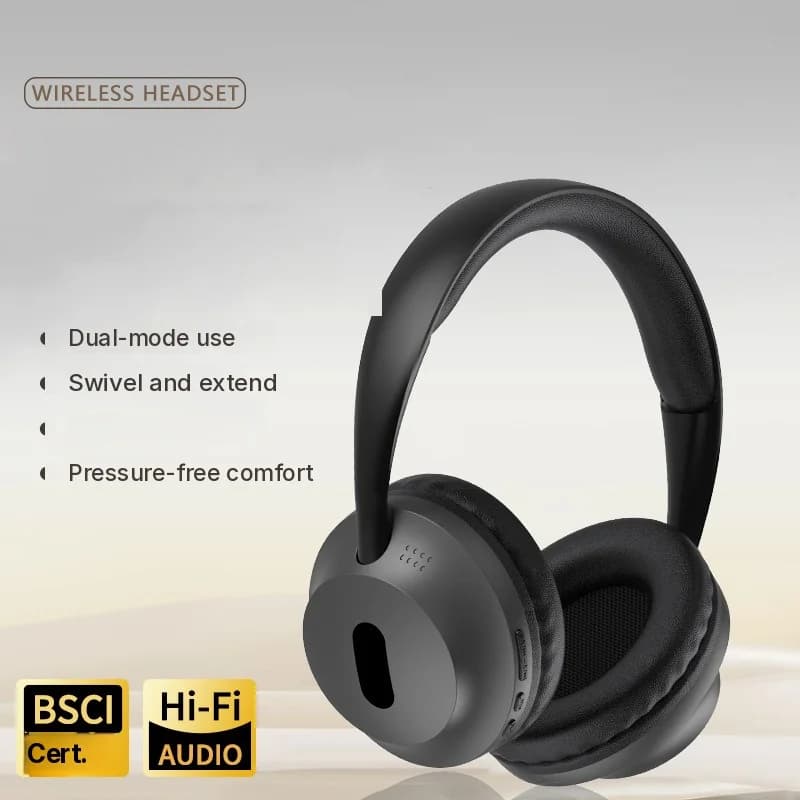 Cuffie Wireless Bluetooth Over-Ear con Microfono e Cavo Audio 3.5mm