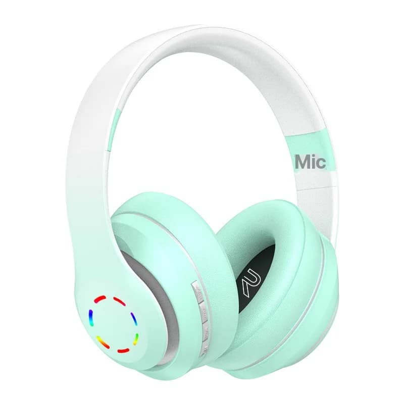 Cuffie Wireless Circumaurali con Luci LED e Radio FM