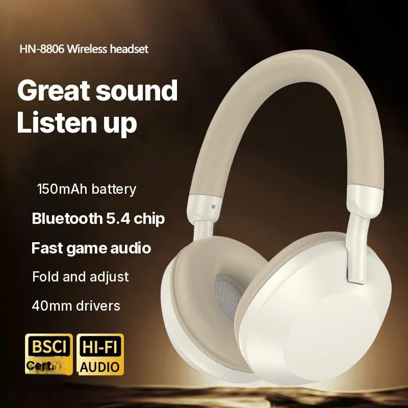 Cuffie Wireless Over-Ear con Radio FM e Bluetooth 5.4