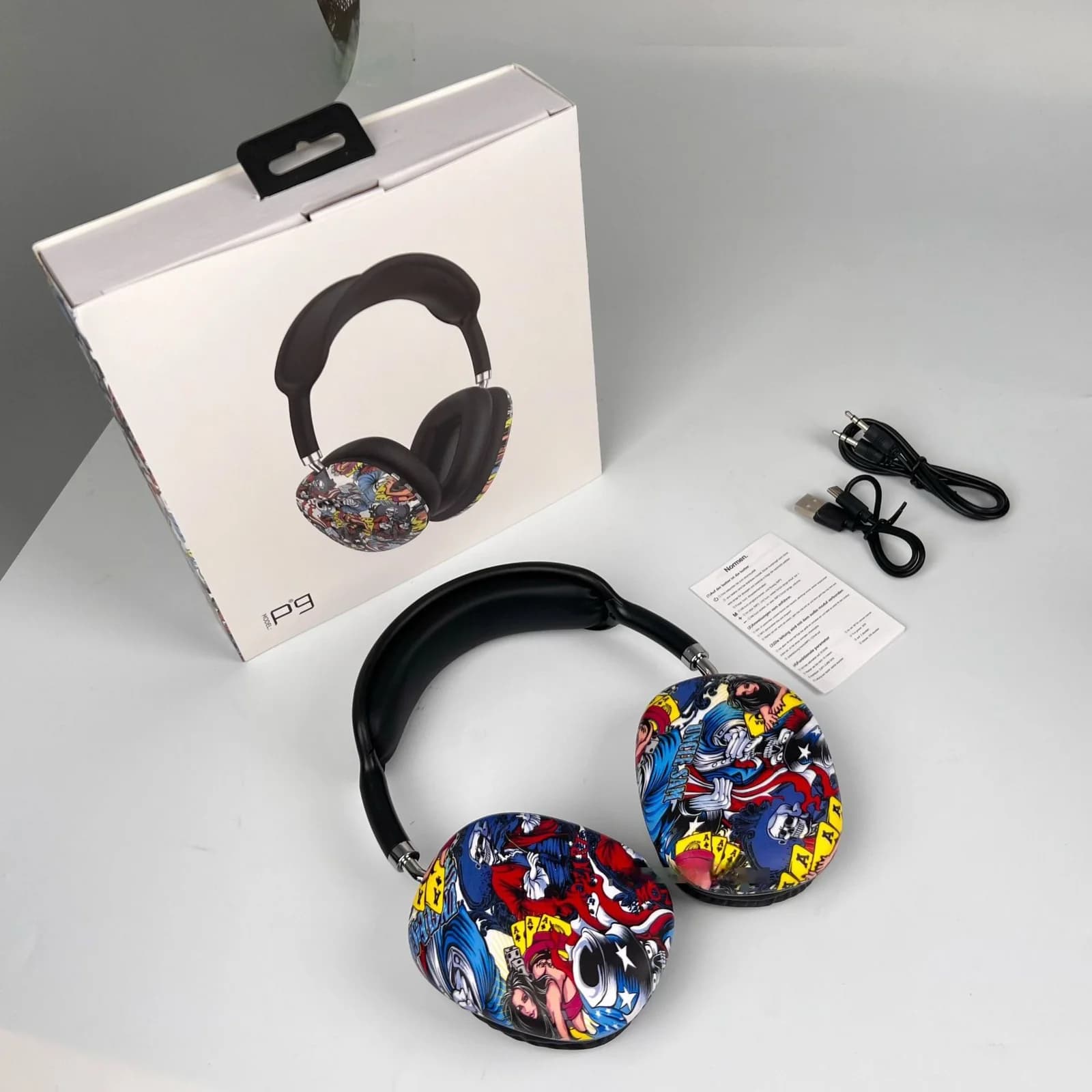 Cuffie Bluetooth Circumauricolari Graffiti con Radio FM e Slot TF