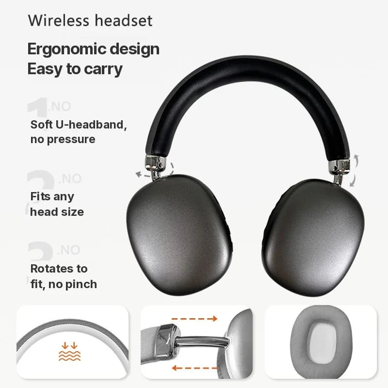 Cuffie Wireless Over-Ear con Radio FM e Slot per Scheda TF