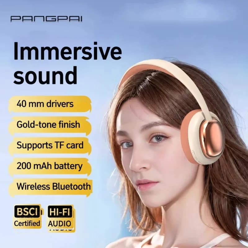 Cuffie Wireless Bluetooth Over-Ear con Microfono e Driver da 40mm