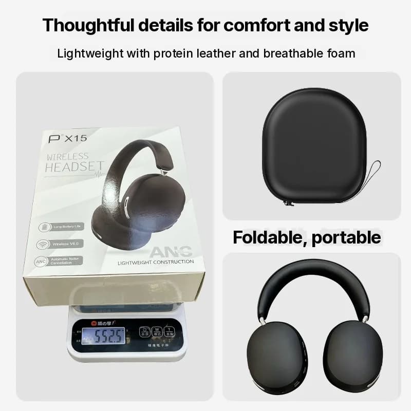 Cuffie Wireless Circumaurali con ANC e Ricarica Type-C