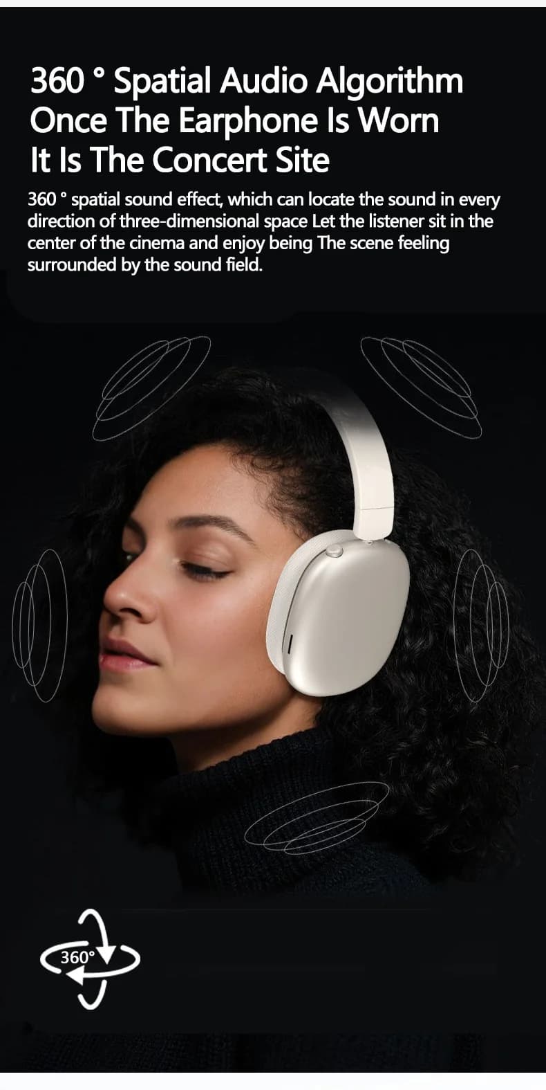 Cuffie Wireless Bluetooth con Cancellazione Attiva del Rumore e Microfono