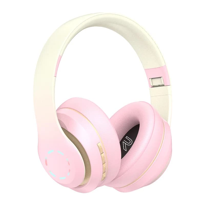 Cuffie Wireless Circumaurali con Luci LED e Radio FM