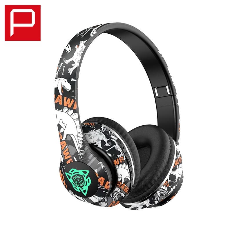 Cuffie Wireless Bluetooth Circumaurali Pieghevoli Design Graffiti
