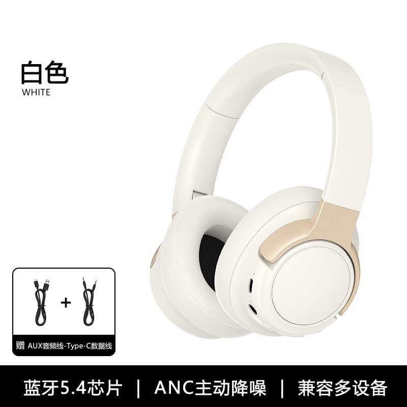 Cuffie Bluetooth Wireless Over-Ear con Cancellazione Attiva del Rumore