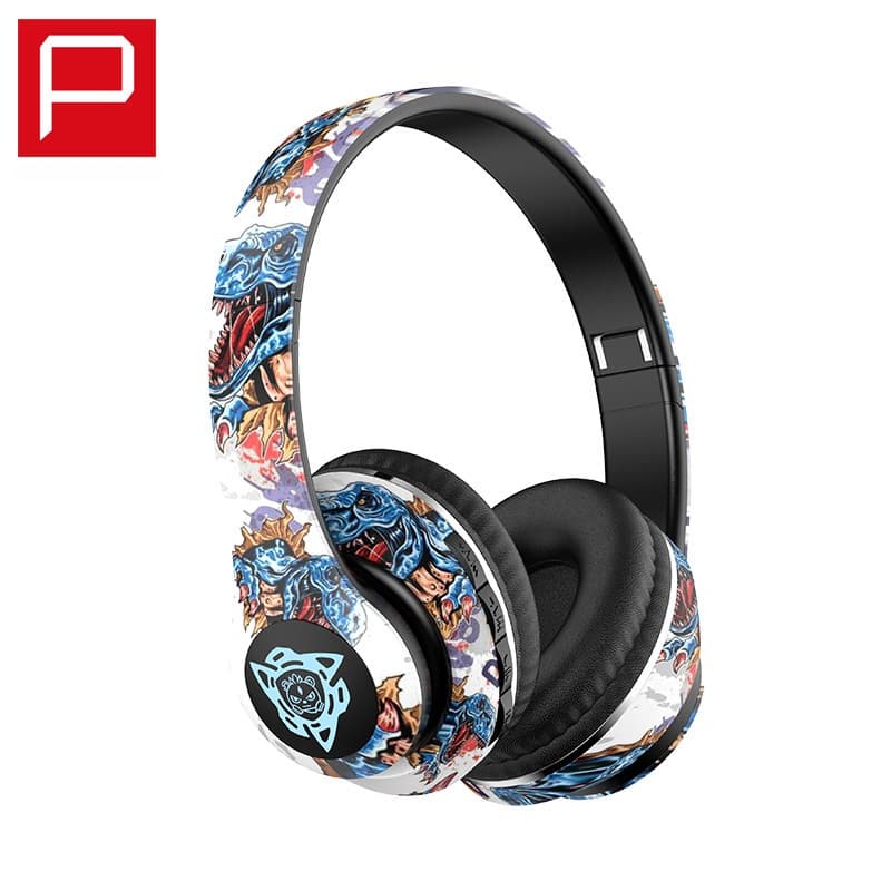Cuffie Wireless Bluetooth Circumaurali Pieghevoli Design Graffiti
